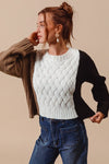WEAVE COLOR BLOCK SWEATER