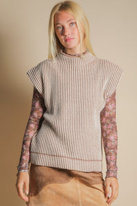 KNIT STRIPED SWEATER VEST