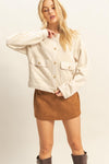 SUEDE JACKET WITH BUTTONS