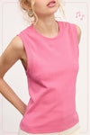 RIBBED CREW NECK TANK TOP