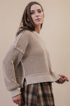TWO TONE KNIT SWEATER