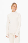 JACQUARD RIBBED MOCK NECK TOP