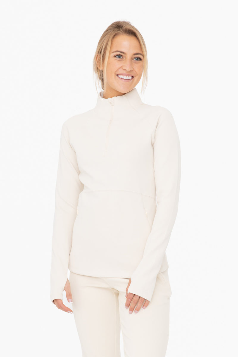 JACQUARD RIBBED MOCK NECK TOP