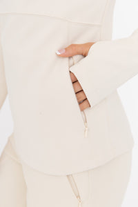JACQUARD RIBBED MOCK NECK TOP