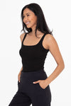 SQUARE NECK RIBBED TANK TOP
