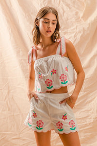 FLOWER EMBROIDERED SET