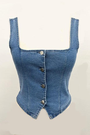 DENIM VEST TOP