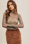MOCK NECK LACE LONG SLEEVE