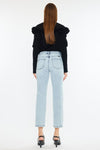MID RISE CROP STRAIGHT JEANS