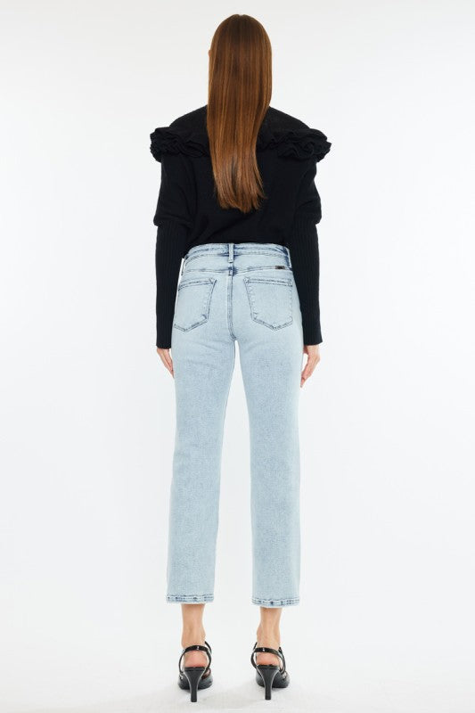 MID RISE CROP STRAIGHT JEANS