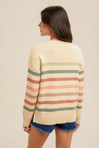 STRIPED CREW NECK SWEATER