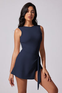 FRONT TIE TENNIS DRESS WITH SHORTS