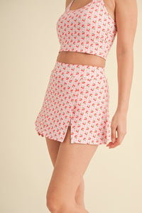 CHERRY GINGHAM ACTIVE SKORT