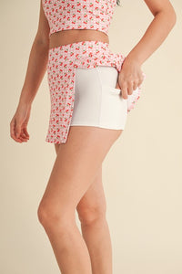CHERRY GINGHAM ACTIVE SKORT