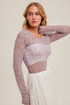 FLORAL PRINT MESH TOP