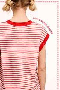 STRIPED SHORT SLEEVE TOP