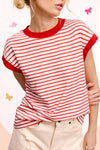 STRIPED SHORT SLEEVE TOP