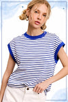 STRIPED SHORT SLEEVE TOP