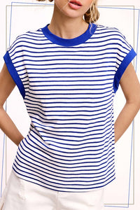STRIPED SHORT SLEEVE TOP