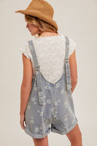 FLORAL DENIM OVERALL