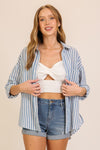 STRIPED BUTTON DOWN SHIRT