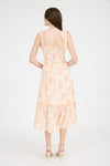 FLORAL RUFFLE MIDI DRESS