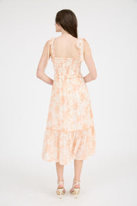 FLORAL RUFFLE MIDI DRESS