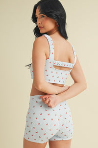 CHERRY PRINT BRA TOP