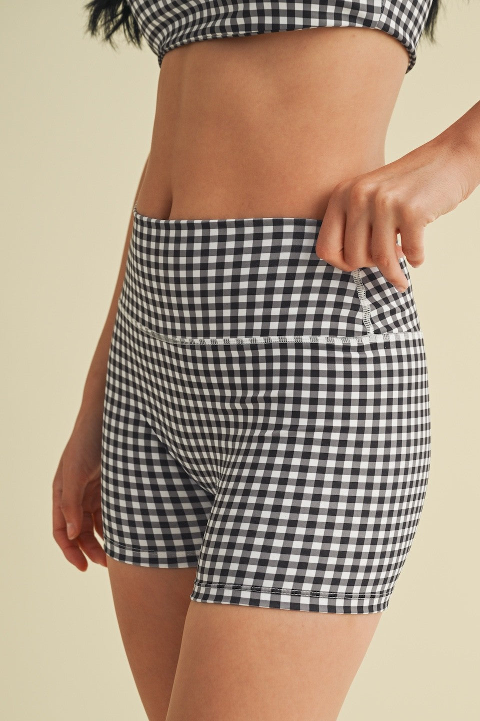 GINGHAM MINI ATHLETIC SHORTS