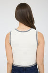 CROPPED BUTTON UP SWEATER VEST