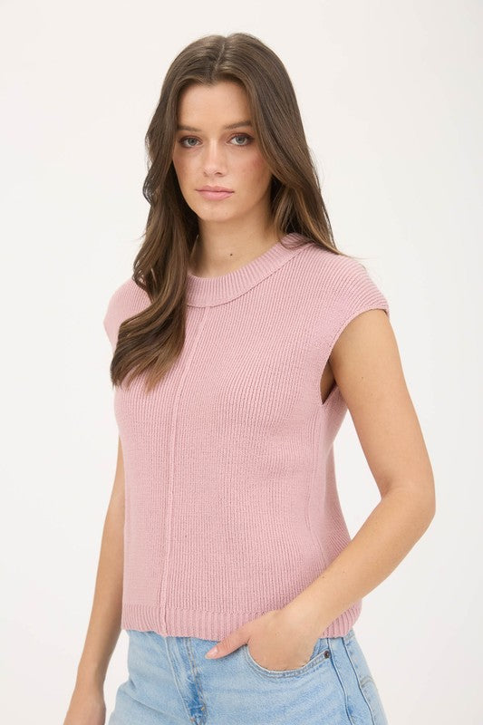 SLEEVELESS SWEATER KNIT TOP