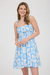 SEA TILE PATTERN MINI DRESS