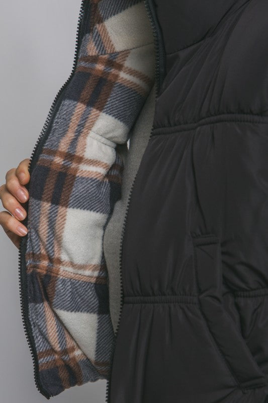 FULL-ZIP REVERSIBLE PUFFER VEST
