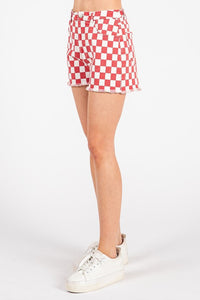 RED & WHITE CHECKERED SHORTS