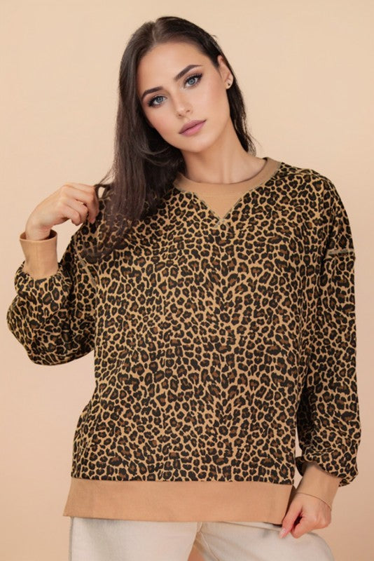 LEOPARD PRINT SWEATSHIRT