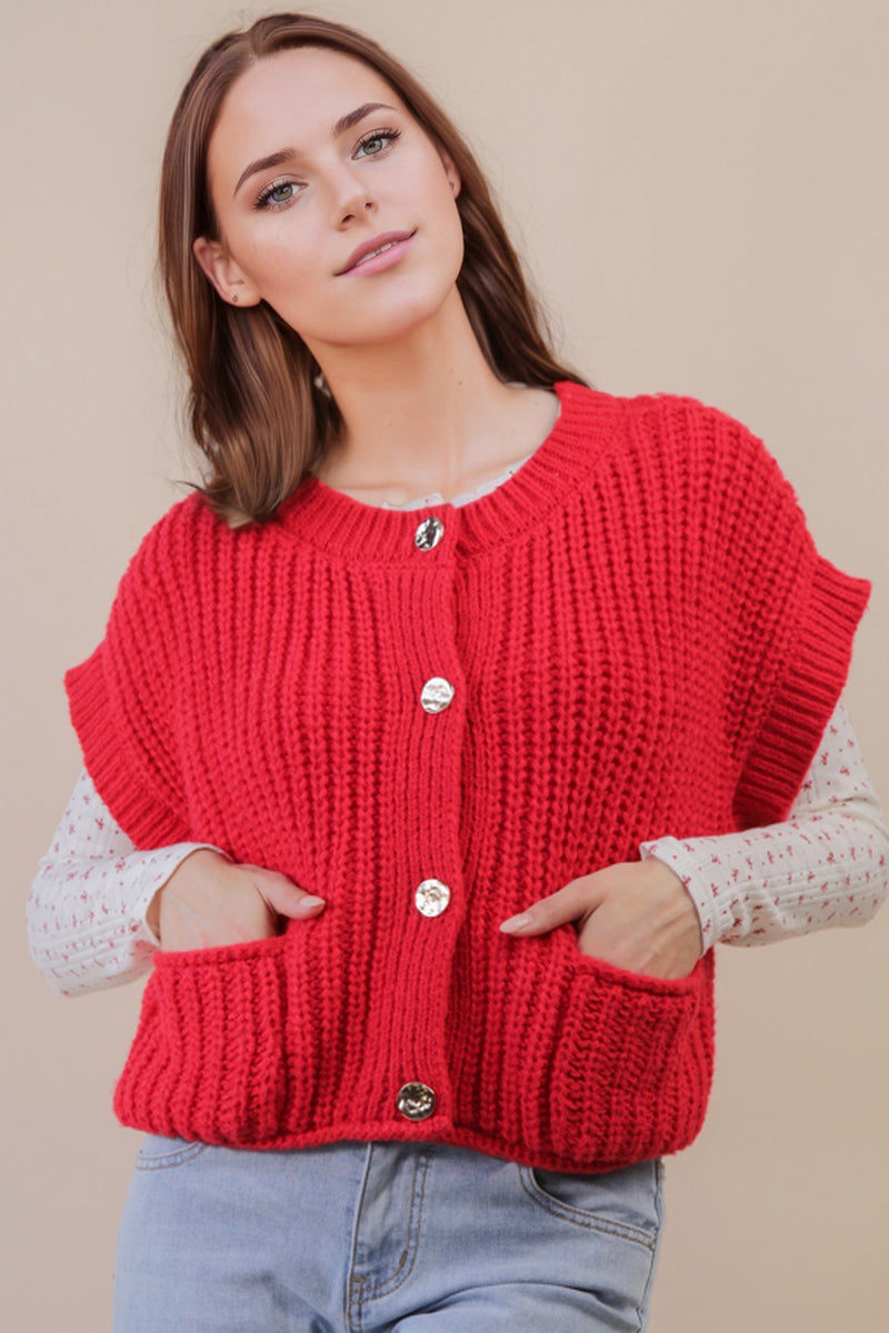 OVERSIZED BUTTON DOWN SWEATER