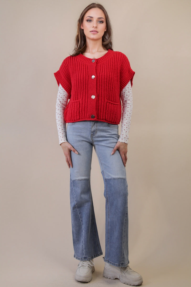 OVERSIZED BUTTON DOWN SWEATER