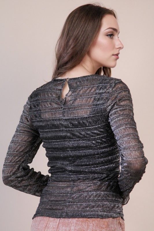 HIGH NECK LUREX TOP