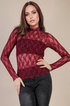 SHEER MESH LACE TOP