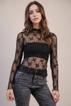 SHEER MESH LACE TOP