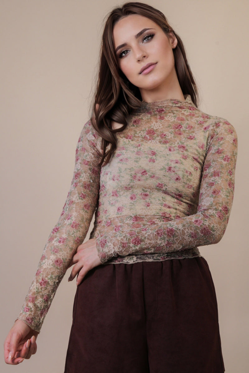 HIGH NECK LACE TOP