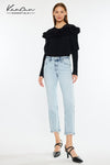 MID RISE CROP STRAIGHT JEANS