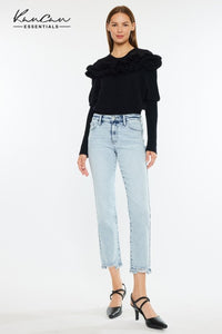 MID RISE CROP STRAIGHT JEANS