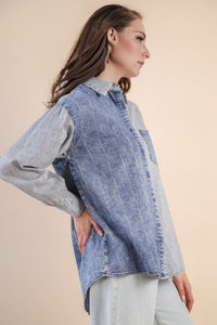 COLORBLOCK DENIM SHIRT