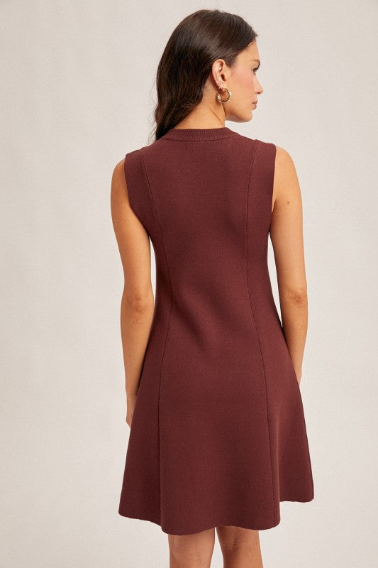 HIGH NECK SWEATER DRESS