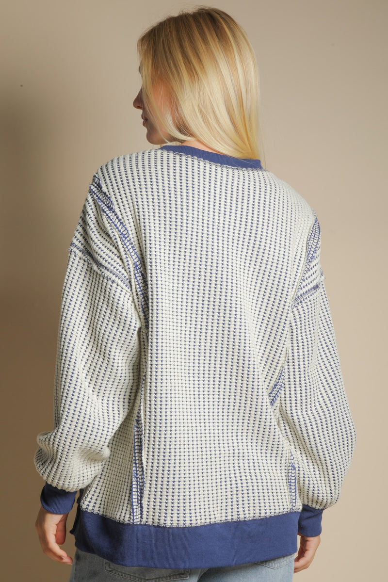 OVERSIZED WAFFLE KNIT TOP