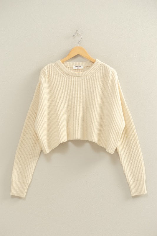 CROPPED KNIT SWEATER