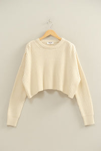 CROPPED KNIT SWEATER