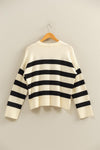 STRIPED CREW NECK SWEATER