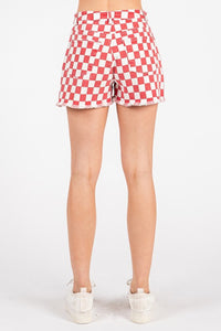 RED & WHITE CHECKERED SHORTS